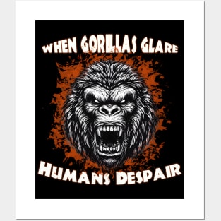 Sinister Angry Gothic Gorilla Posters and Art